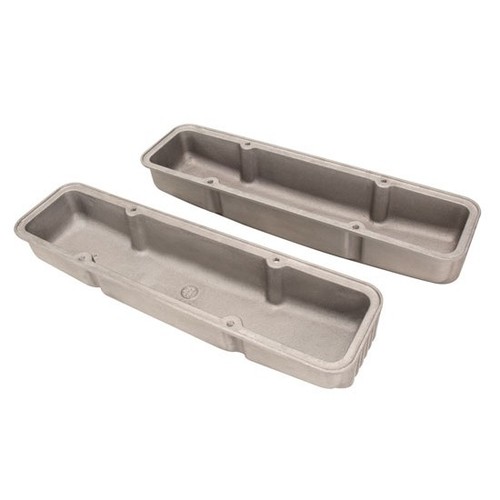 Edelbrock 41459 Classic Small Block Fits Chevy Valve Cover, Satin - Picture 2 of 6