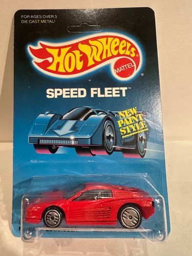 1989 HOT WHEELS, SPEED FLEET, FERRARI TESTAROSA. LINKSBESATZ UNGELOCHT ROT - Bild 1 von 5