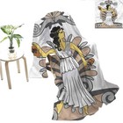 Toga Party Patterned Blanket Woman with Amphora Velvet Plush Blanket - Twin 50"x