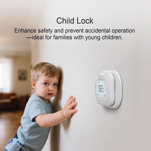 Termostato Smart Programmabile WiFi 3H2C Alexa Google Tuya App C-Wire Bianco - Foto 10 di 13