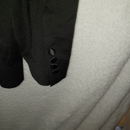 Kenneth Cole Men's 42S Tuxedo Suit Jacket Sport Coat Blazer Black Mini Check 16A - Picture 7 of 11