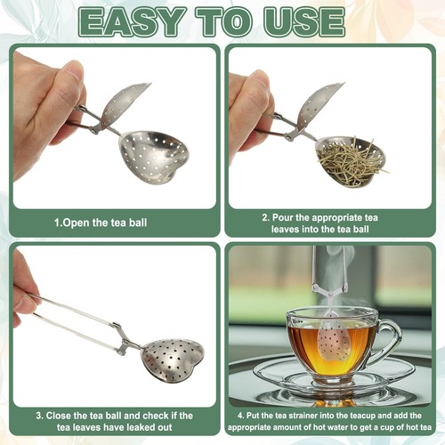 1 Pcs Stainless Steel Long Handle Tea Infuser Filter, Shell Shaped Gold - Picture 4 of 7