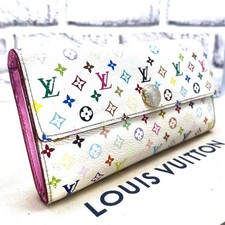 Portefeuille Louis Vuitton Multicolore Sarah M93744 Blanc Rose Murakami Rare
