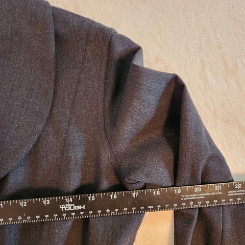 Chaqueta Blazer Charles Chang Lima Lana Talla S Carbón Con Hebilla de Cinturón Mujer EE. UU. - Imagen 5 de 21