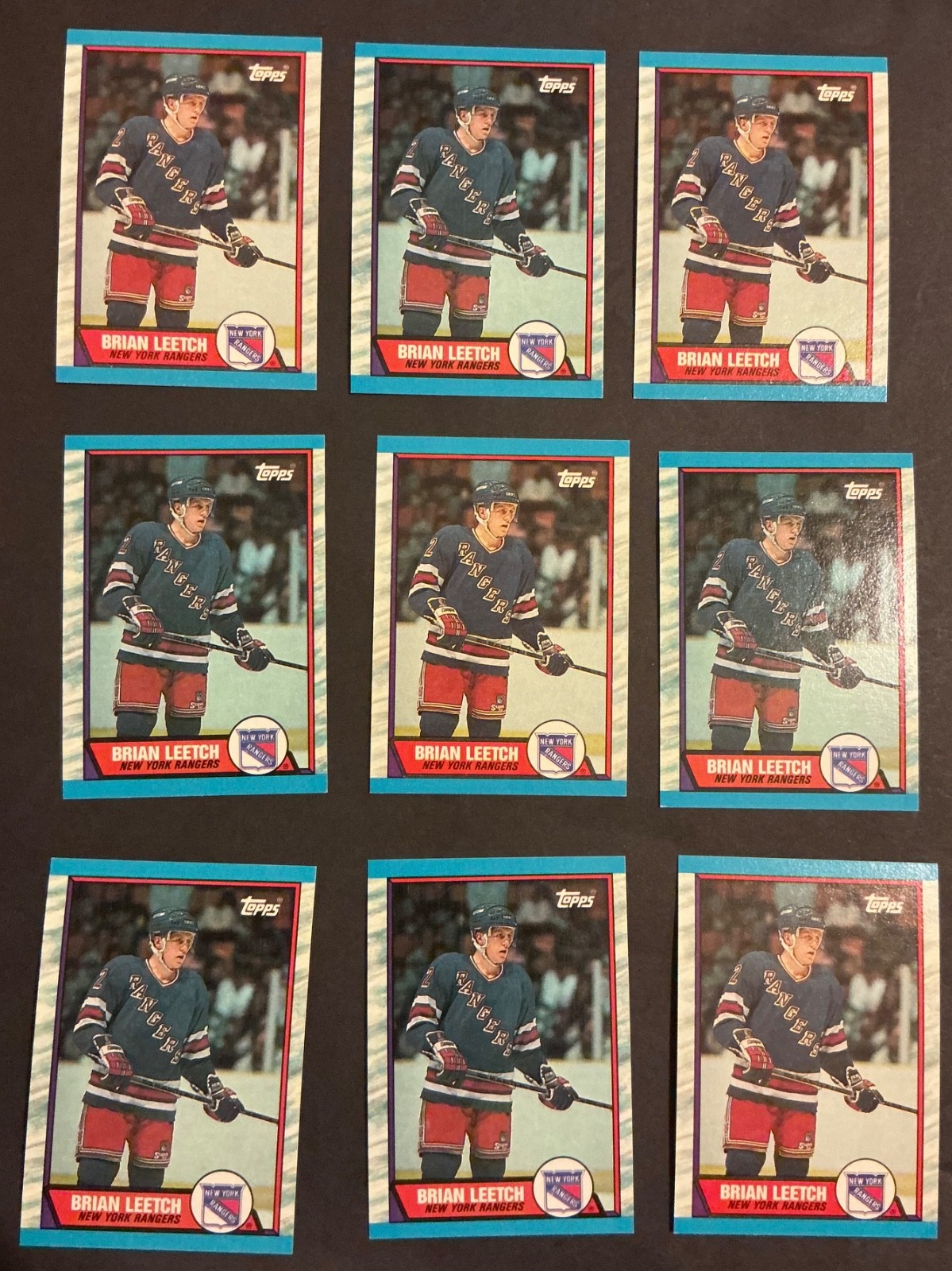 9-- 1989 TOPPS BRIAN LEETCH ROOKIE CARDS #136 NM NY RANGERS