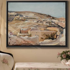 Landscape Oil Painting Canvas Print Rustic Wall Art Vintage Rural Decor Artwork