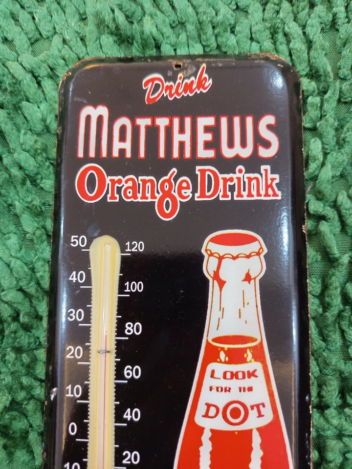 Matthew Naranja Bebida Modo Vintage Termómetro Plato Mercancía No Porcelana Foto 4 de 4