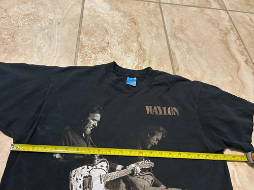 Vintage 90s Waylon Jennings Black T Shirt Size Large Schwarz - Bild 8 von 9