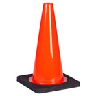 TruForce™ Traffic Cone, 18", 5 lb, Dayglow Orange w/ Rubberized Black Base,