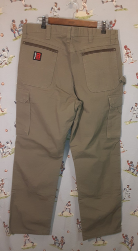 ๐จ Wrangler Riggs Ranger Cargo Pant 3W060BR Workwear Ripstop Brown Sz 36x32 - Picture 7 of 11