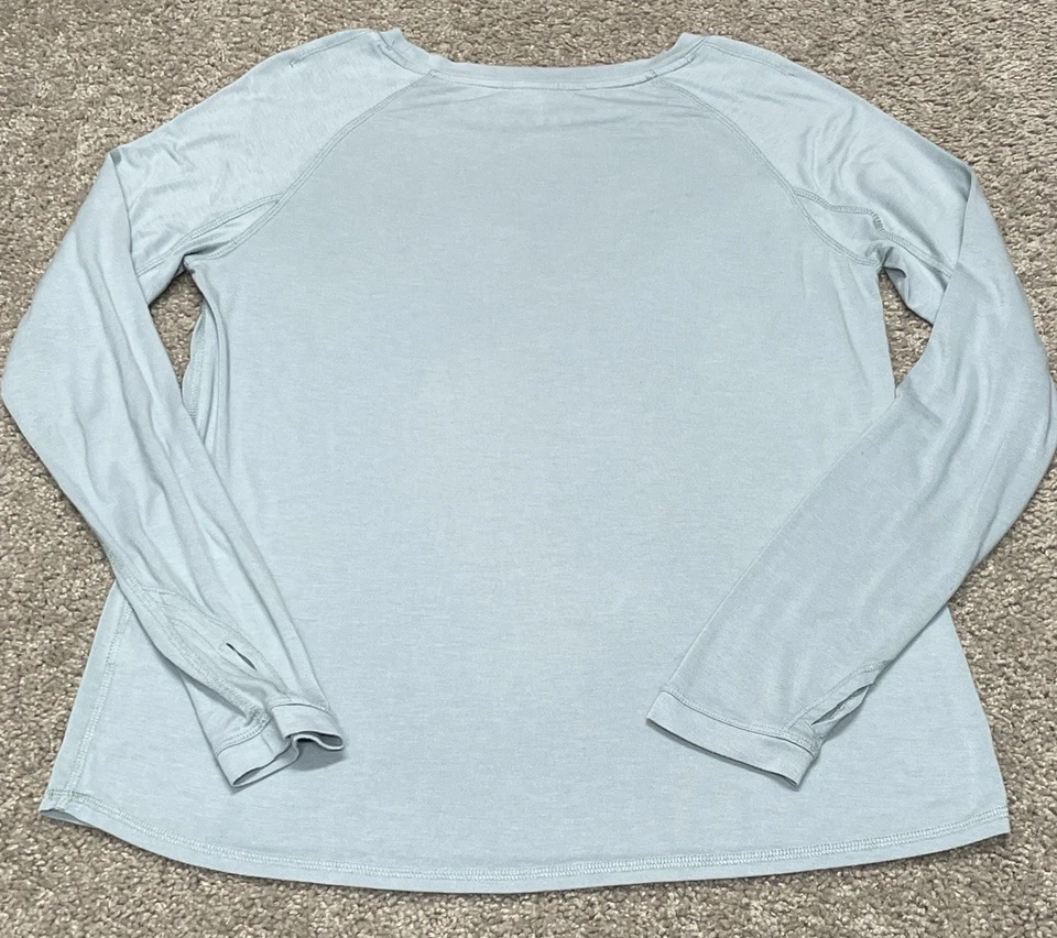 Free Fly 女式衬衫 L 码竹色长袖 ll 拇指孔圆领 — 第 4/4 张图片