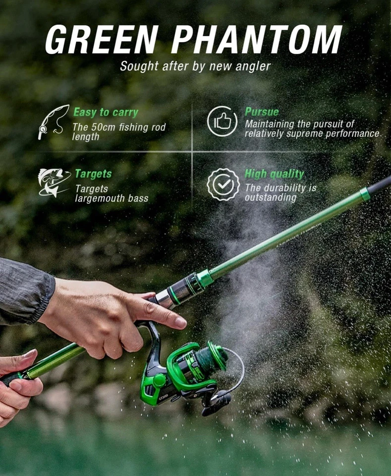 Ghosthorn Fishing Rod and Reel Combo Graphite Telescoping Fishing Pole - Image 3 of 4