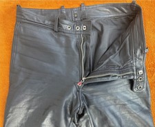 Hein Gericke Lederjeans / Lederhose schwarz Gr50 unauffällige Taschen red Zipper
