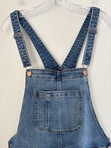Old Navy Damen Latzhose XL Denim Bündchen Shortalls Retro 90er Y2K - Bild 3 von 9