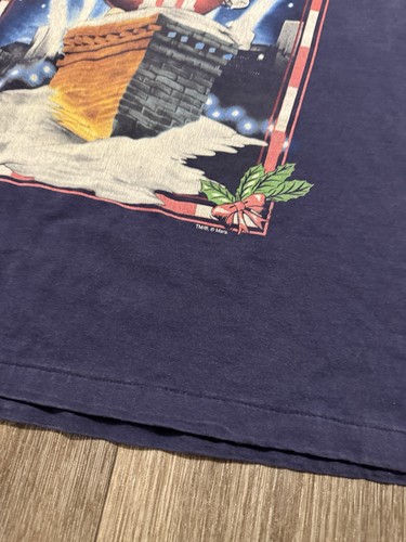 M&Ms Christmas Shirt Men’s L Blue Adult Vintage 90s Snacks Candy Santa Shirt - Picture 4 of 7