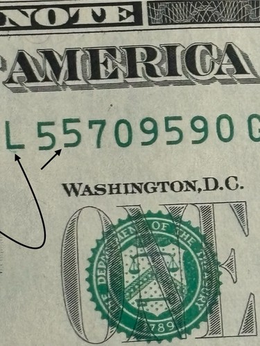 2021 Unc.  S.F $1 Bill High 55 Gas Pump Error & Green Inkwell Spill Odds Only - Picture 1 of 3