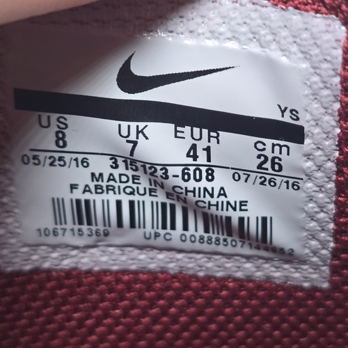 Nike Air Force 1 Mid '07 Team Red 315123-608 Leather Suede Sneakers Men Size 8 - Picture 13 of 14