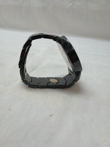 Geneva Platinum Mens Watch Case Black Band- Needs Battery - Afbeelding 6 van 7