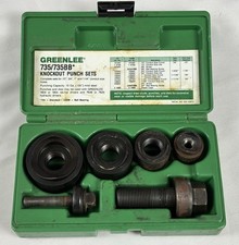 Greenlee 735BB Round Knockout Tool Punch Kit 1/2" to 1-1/4" BALL BEARING