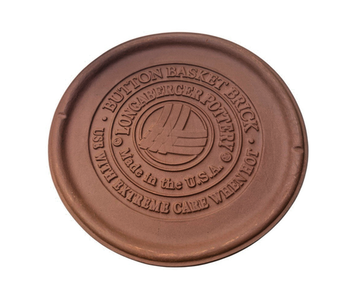NUOVO Longaberger Pottery Button Basket Brick #30198 USA - Nuovo con scatola! - Foto 4 di 5