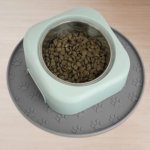 Cat Food Pad Non-Slip Dog Bowl Mat Silicone Pet Feeding Mat Kitten Round - Picture 8 of 16