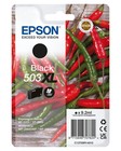 Epson 503XL Chillies, oryginalny czarny wkład atramentowy XL o dużej pojemności czarny