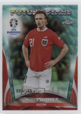 2024 Chrome UEFA Euro Future Stars Aqua Wave Refractor /199 Patrick Wimmer 0r6k
