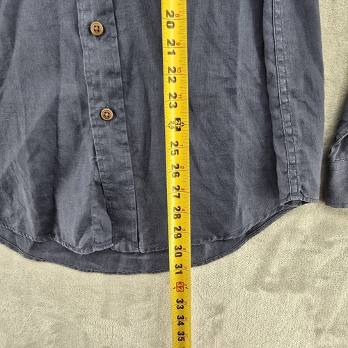 Vtg Polo Ralph Lauren GI Men's Shirt Medium Linen Blue Epaulettes Long Sleeve - Imagen 5 de 7