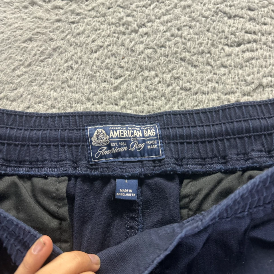 Pantalón de chándal American Rag para hombre L azul algodón cintura elástica cordón Foto 3 de 4