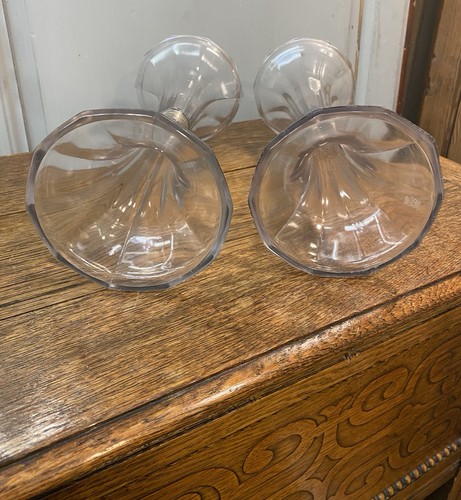 VINTAGE PAIR 12”1/4 GLASS SODA FOUNTAIN SHELF SUPPORTS STORE DISPLAY HAT STAND - Picture 3 of 5