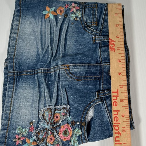 Mudd Little Girls Denim Skirt Size 5 heavy floral embroidering Y2K - Picture 8 of 8