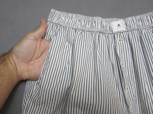 Pantalones Anthropologie Mujer XS Blanco Negro Rayas Pierna Ancha Salón Pijama Bolsillos - Imagen 13 de 14