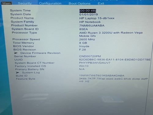 HP Laptop 15-db1xxx 15" Ryzen 3 3200U 2.6GHz 8GB RAM NO HDD AMD NO BATT NO OS - Picture 2 of 9