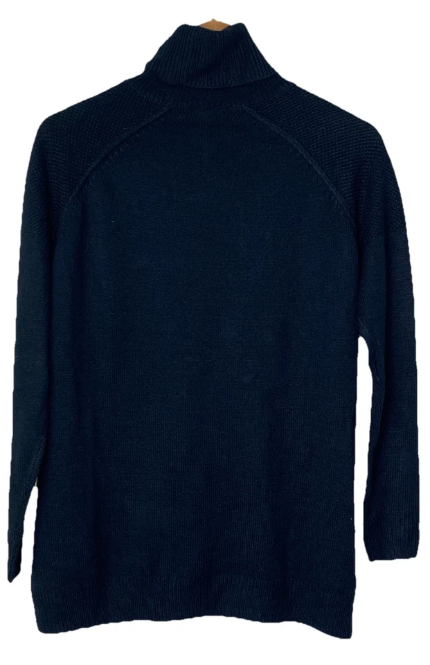 Suéter Joe Fresh gola tartaruga azul marinho macio camada de sensação aconchegante tamanho médio - Imagem 2 de 4