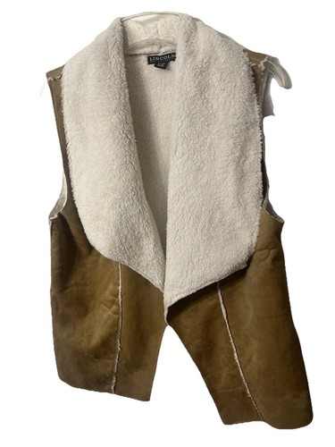 Gilet aperto senza maniche foderato sherpa ecopelle marrone donna taglia unica-S-M-L usato in ottime condizioni - Foto 8 di 11