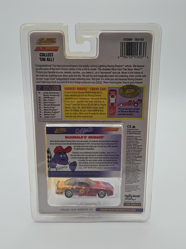 McDONALD'S GRIMACE JOHNNY LIGHTNING RENNWAGEN NEUWERTIG IN OVP MIT LOGOKARTE - Bild 2 von 2