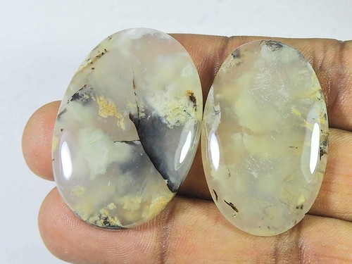 Ágata dendrítica de tigre AAA 2 piezas cabujón forma ovalada piedras preciosas sueltas 40-41 mm s173 - Imagen 2 de 9