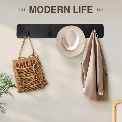 FantasHome Traditional Wall Mounted Hook Rack with 4 Hooks – Black - Bild 2 von 7