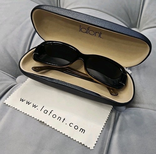 Jean Lafont Vintage Deluxe 103 Black Brown Oval Sunglasses Womens Frames Paris - Picture 20 of 20