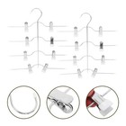  4 Stück Rock-Kleiderbügel, platzsparende Kleiderbügel für Hosen mit Clips,