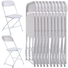 (5 to 25 PACK) Folding Plastic Stackable Chairs for Home Office Wedding Party