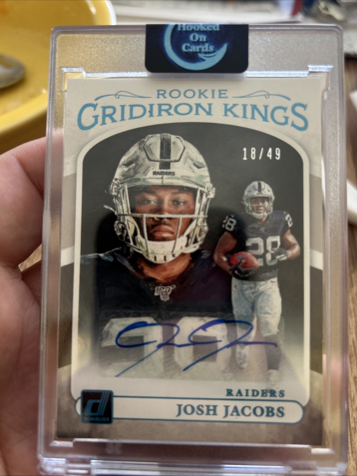 2019 Donruss Gridiron Kings RC Auto Josh Jacobs 18/49 #RGK8 Raiders