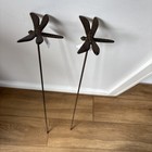  PAIR Dragonfly cast iron Garden Stake Ornament Gift Bird gift 70 cm
