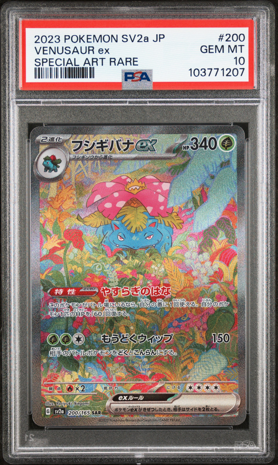 2023 POKEMON JPN SV2A-POKEMON 151 SPECIAL ART RARE #200 VENUSAUR EX PSA 10 - Main Image