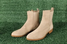 Splendid Anie Tilia Ermine Chelsea Leather Suede Beige Boots Pull On Size 8