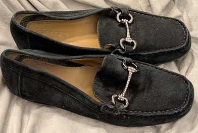 Geox Respira shoes size 37.5  women's 7 leather black loafer