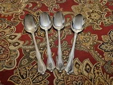 Set Of 4 Greenbrier Resort Hotel Silver Service Teaspoons Discontinued Pattern