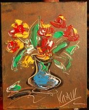 ROSES█ IMPRESSIONISM █PAINTING█MODER​N█ORIGINAL█CANVAS█ART█uEEDE