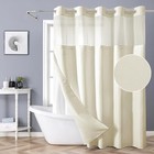 Long No Hook Shower Curtain with Snap-in Fabric 71"W x 80"L (Pack of 1) Cream