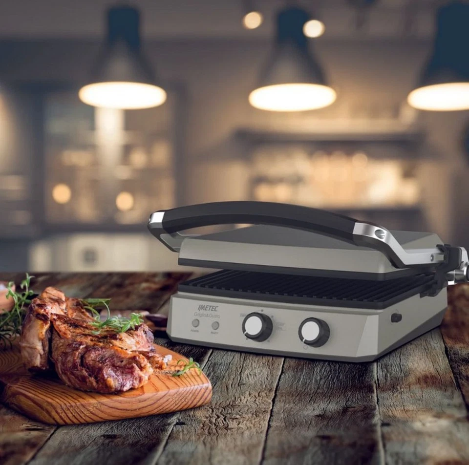 BISTECCHIERA ELETTRICA IMETEC GRIGLIA & GUSTA PIASTRA GRILL PER GRIGLIATE CARNE - Immagine 2 di 4